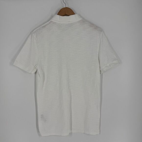Vince Short Sleeve Slub Polo in White | Small - Picture 5 of 7